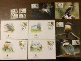 Norfolk - pasari - serie 4 timbre MNH, 4 FDC, 4 maxime, fauna wwf