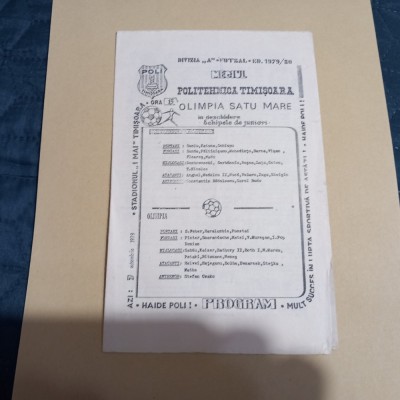 Program Poli Timisoara - Olimpia Satu Mare foto