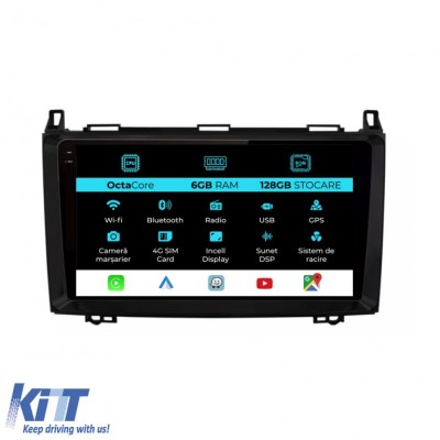 Navigatie Dedicata Mercedes Vito Sprinter Viano B200 A B Class (2005-2012), 9Inch, 6Gb Ram, 128Gb Stocare, Carplay Performance AutoTuning foto