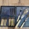 Superb set vechi de tacamuri argintate Sheffield Anglia cca 1890 ~