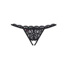 Tanga din dantela cu decupaj in zona intima 831-THC-1 crotchless thong,