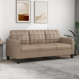 VidaXL Canapea cu 3 locuri, cappuccino, 180 cm, piele ecologică 359126