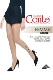 Ciorap cu model imitație tatoo, Conte Fantasy Femme, Nero, 4-L Standard