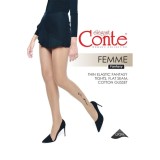 Ciorap cu model imitație tatoo, Conte Fantasy Femme, Nero, 2-S Standard