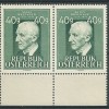 AUSTRIA 1949 - ANIVERSARI , MUZICIAN , COMPOZITOR , A. BRUCKNER STRAIF DE 2 MNH, Nestampilat