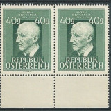 AUSTRIA 1949 - ANIVERSARI , MUZICIAN , COMPOZITOR , A. BRUCKNER STRAIF DE 2 MNH