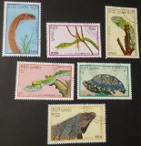 Serie de timbre poștale &bdquo;Reptile&rdquo; (Cambodgia / Kampuchea, 1988)