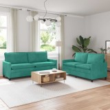 vidaXL Set de canapea 2 pcs Turcoaz Catifea 3417154