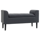 HOMCOM Bancă de Scaun cu Depozitare, Bancă Tapitată cu Aspect de In, Picioare de Lemn, Bancă de Pat cu Capacitate de &icirc;ncărcare de p&acirc;nă la 130 kg, pent