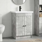 Cumpara ieftin Set de mobilier pentru baie Gri Beton 78,5 x 37,5 x 81 cm