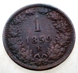 7.199 AUSTRIA 1 KREUZER 1859 E, Europa, Cupru (arama)