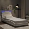 vidaXL Cadru de pat cu lumini LED, alb, 90x190 cm, piele ecologică 3213988