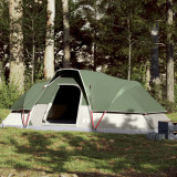 vidaXL Cort de camping cupolă pentru 9 persoane, verde, impermeabil