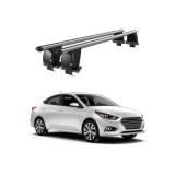 Bare transversale portbagaj auto aluminiu compatibile plafon neted Hyundai Accent V HC Hatchback 2017- argintii sau negre