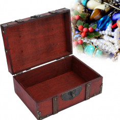 Cutie Wden, Valisă de epocă Cutie cu blocare Cutie de depozitare din lemn de epo