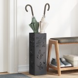 vidaXL Suport pentru umbrele Negru Metal Standard Inserții Decorative