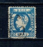 1872 - Carol I cu barba, 10 bani dantelat, stampilat