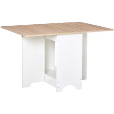HOMCOM Masă Consolă Pliabilă cu Raft, Măsuță pentru Sufragerie Pliabilă, 118x80x72 cm, Alb | Aosom Romania