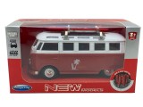 Macheta replica Volkswagen T1 rosu Surf din Metal