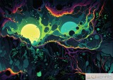 Tablou &bdquo;Celestial Nexus&rdquo; - Print Digital - P&acirc;nză Bumbac 100% pe Șasiu din lemn