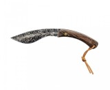 Cumpara ieftin Cutit de vanatoare B-SQUL Finka Kukri, otel inoxidabil si lemn, 18.5 cm, teaca maro