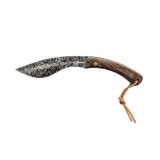 Cutit de vanatoare B-SQUL Finka Kukri, otel inoxidabil si lemn, 18.5 cm, teaca maro