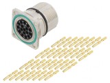 Conector M23 Soclu PIN 17 Mamă Crimpat Drept Aurit IP67