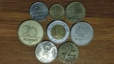 Ungaria -set colectie 8 monede diferite superbe- 1 2 5 10 20+100 forint bimetal, Europa