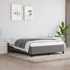vidaXL Cadru de pat fără saltea, gri &icirc;nchis, 140x200 cm, textil
