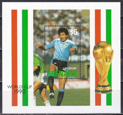 Grenada 1990 - Cupa Mondială de fotbal - Italia , Colita, MNH foto