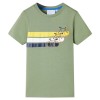 Tricou pentru copii cu m&acirc;neci scurte, kaki deschis, 140, vidaXL