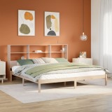 vidaXL Pat cu bibliotecă fără saltea, 180x200 cm, lemn masiv de pin 3321593