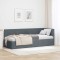 vidaXL Cadru de pat colțar cu headboard Gri &icirc;nchis 80 x 200 cm Catifea 42016288