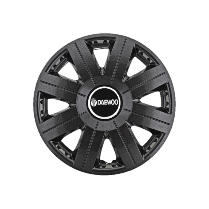 Set 4 capace roti Cosmos Negru R15, pentru gama auto Daewoo