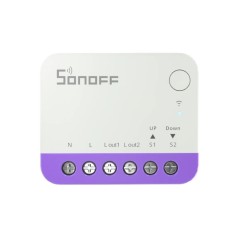 Mini-comutator smart Sonoff MINI-RBS, Wi-Fi + Matter, 1A, Control procentual, Programare, Compatibil Alexa, Google Assistant si Apple Home, Alb