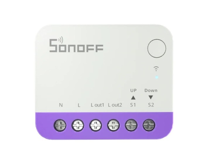 Mini-comutator smart Sonoff MINI-RBS, Wi-Fi + Matter, 1A, Control procentual, Programare, Compatibil Alexa, Google Assistant si Apple Home, Alb