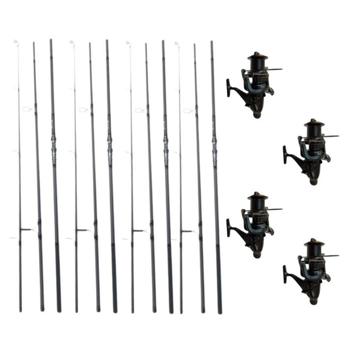 Set Complet 4 Lansete Crap Guardian Angel 3,60m, 4lb, cu 4 Mulinete Long Cast DP70FR, 11 Rulmenți