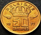 Moneda 50 CENTIMES - BELGIA, anul 1977 *cod 401 B = UNC, Europa
