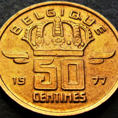Moneda 50 CENTIMES - BELGIA, anul 1977 *cod 401 B = UNC