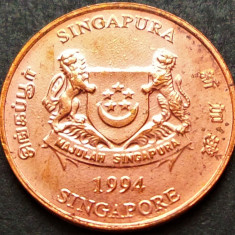 Moneda exotica 1 CENT - SINGAPORE, anul 1994 *cod 1686 = A.UNC