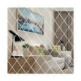 Set 58 Oglinzi Acrilice Diamant Romb Sticker Auto-Adeziv Decorativ pentru Baie Living si Bucatarie 100x100 cm,