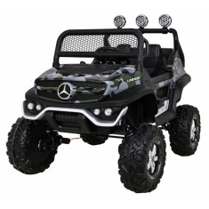 Masinuta electrica Mercedes Benz, off road, 12V, 2 scaune, roti spuma EVA, LED, muzica, centura siguranta, Jack, 102x65x84cm