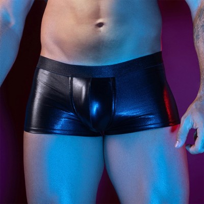 Boxeri Barbati Aspect Wetlook, Negru, S/M foto