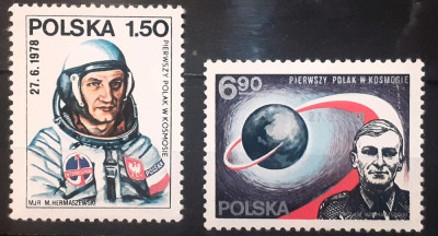 Polonia 1978 cosmos, cosmonaut, cosmonautica SERIE 2v .MNH foto
