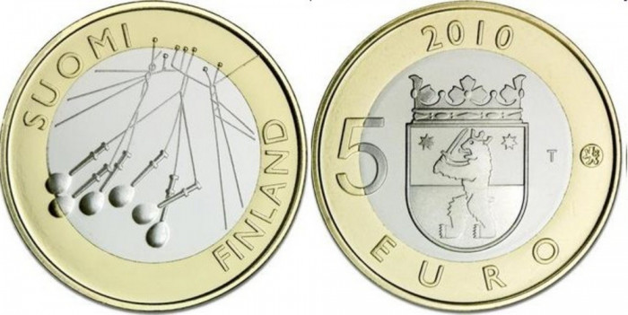 Finlanda moneda comemorativa 5 euro 2010 - Regiunea Satakunta - UNC