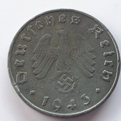 Germania Nazista 10 reichspfennig 1943 E ( Muldenh&amp;uuml;tten) foto