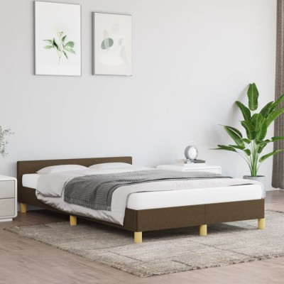 vidaXL Cadru de pat fără saltea, maro &amp;icirc;nchis, 120x200 cm, textil foto