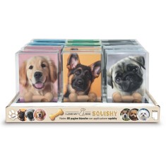 Agenda nedatata cu catei squishy pe coperta, 80 de pagini albe, 10 x 15 cm (12