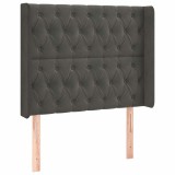 Cumpara ieftin Tablie de pat cu aripioare gri inchis 93x16x118/128 cm catifea
