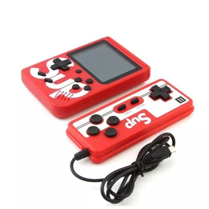 Consola portabila jocuri retro SUP 400 in 1, cu joystick, ecran color 3.0, culoarea rosu